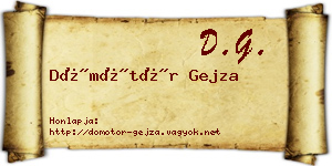 Dömötör Gejza névjegykártya